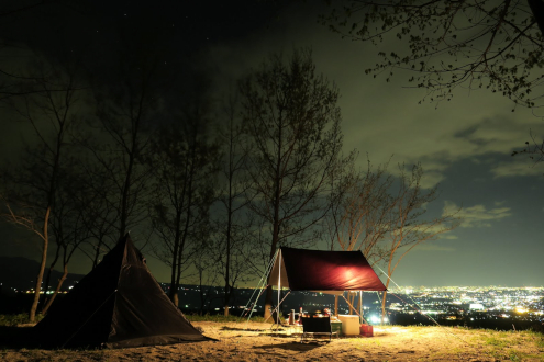 くりの木キャンプ場　W5サイト夜景