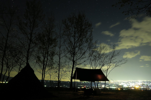 くりの木キャンプ場　W5サイト夜景