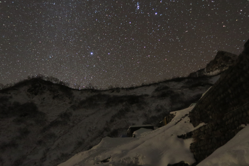 白馬鑓温泉テン場からの星景